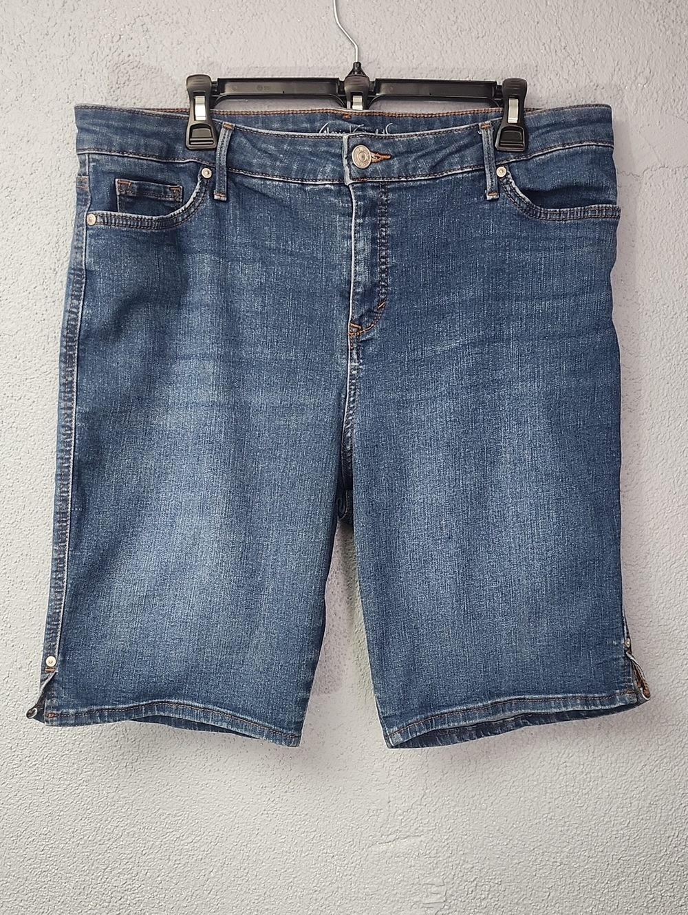 Gloria Vanderbilt Denim Bermuda Shorts - Blue